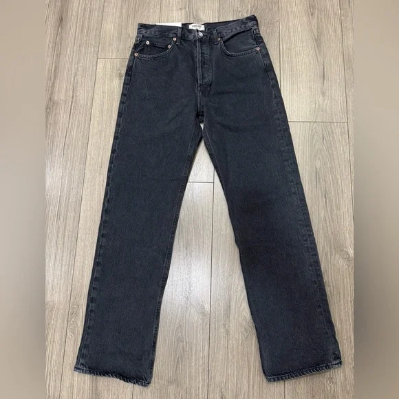 NWT AGOLDE FRAN JEAN LOW SLUNG EASY STRAIGHT in Black Tea Sz 26 - Picture 4 of 14